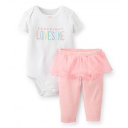Somebunny Loves Me Easter Two Piece Bodysuit and Tutu Pants